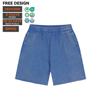 Shorts Homme Premium Personnalisés en Coton Épais, Coupe Ample et Oversize, Effet Délavé Vintage, Motif Graphique et Logo Personnalisé, Style Streetwear - Product Image 1