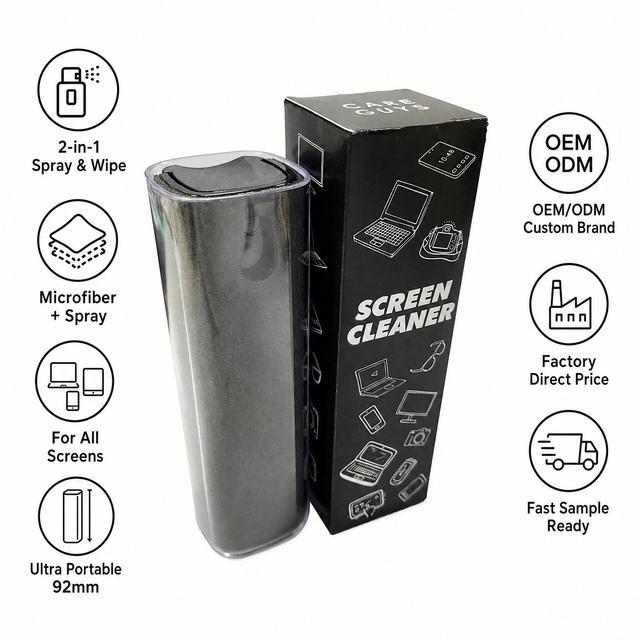 Screen Cleaner 2 in 1 Spray Wipe Pen Microfiber for Phone Tablet Laptop Monitor Camera Glasses Cleaner