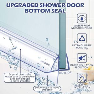 Tắm Cửa Trượt Từ PVC Trong Suốt Không Thấm Nước Con Dấu Dải 135/180 Độ Cho 6Mm-10Mm Kính - Product Image 3