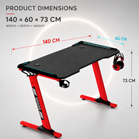 Bureau de jeu en métal AOR 120cm 140cm, grande table d'ordinateur avec porte-gobelet pour bureau à domicile, table de gamer PC, vente en gros d'usine OEM ODM