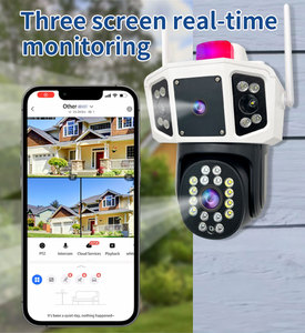 Q618 doppia lente PTZ pistola fotocamera 4MP HD WiFi, rotazione 360 °, monitoraggio Tri-schermo e allarmi Audio/visivi intelligenti - Product Image 3