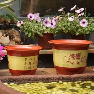 <span class=keywords><strong>Maceta</strong></span> Redonda con Estampado Retro para Jardinería, Plantas de Vivero, Plantas en <span class=keywords><strong>Maceta</strong></span>, Plantación de Árboles, <span class=keywords><strong>Maceta</strong></span> de Plástico de Gran Tamaño - Product Image 1