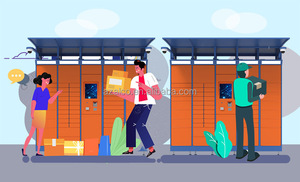Ai thông minh tủ bưu điện chuyển phát nhanh điện tử RFID thông minh bưu kiện Locker Máy bán hàng tự động Android - Product Image 6
