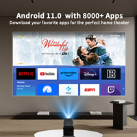 Android TV Mini proyector inteligente Rotación de 180 grados HD 1080P 4K Proyector de techo portátil de 180 grados Blue Tooth