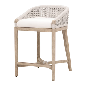 Simple Design Woven Rope Solid <strong>Wood</strong> Upholstered <strong>Barstools</strong> for Kitchen Restaurant Noshery Garden Patio - Product Image 4