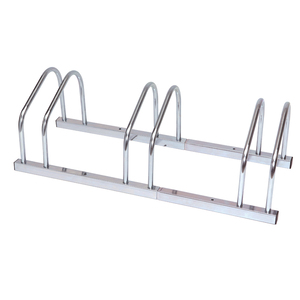 3 cuadros Soporte para bicicleta Acero galvanizado Estante <span class=keywords><strong>de</strong></span> almacenamiento ajustable Bicicleta Estacionamiento en el piso al aire libre - Product Image 5