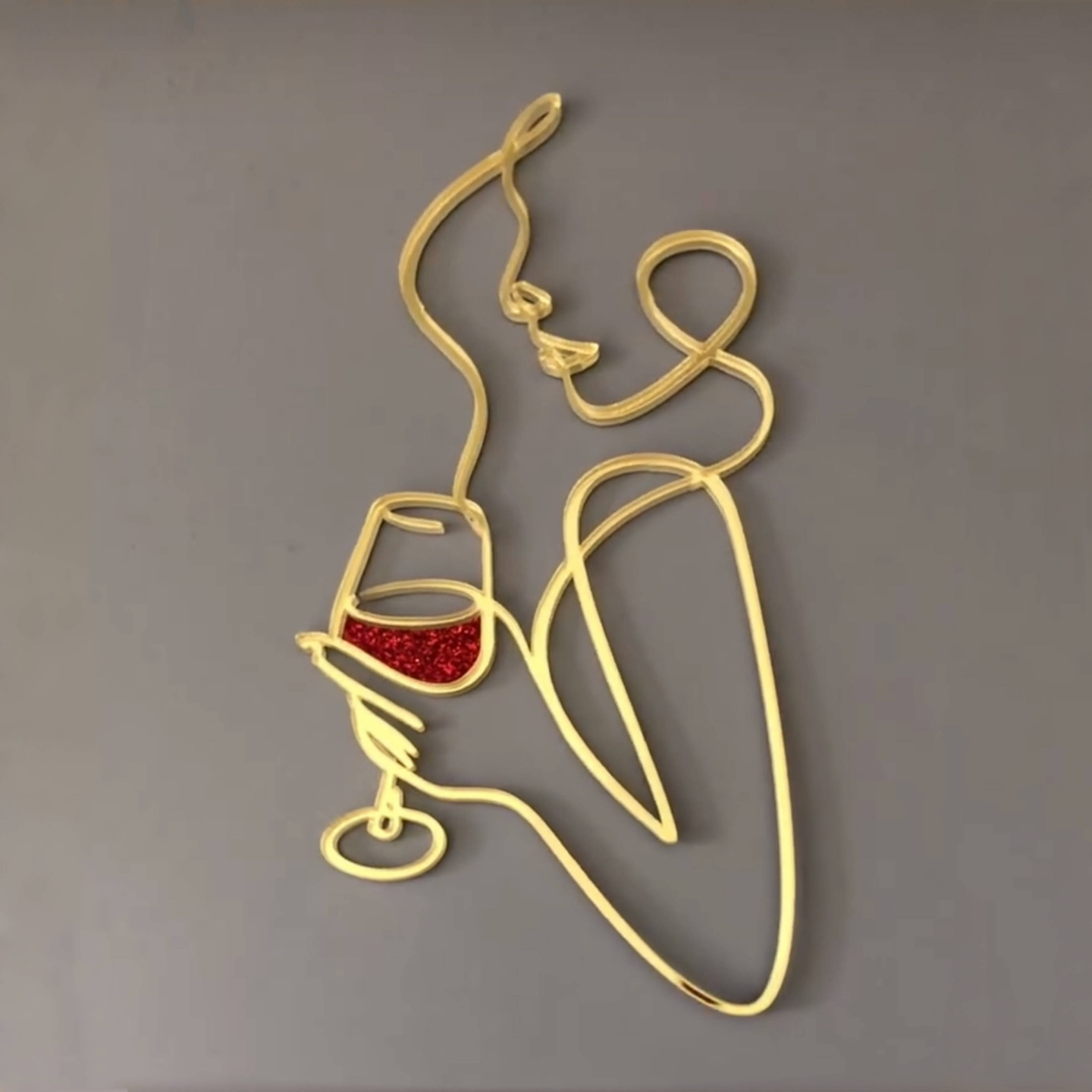 Gold+Glitter Big Red Wine glass 1