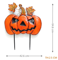 Halloween Citrouille Pelouse Métal Piquet Solaire Alimenté Jardin Piquet pour Cour Fer Matériel Étanche