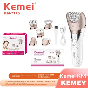 <span class=keywords><strong>Kemei</strong></span> 7115 – Épilateur et rasoir électrique transfrontalier pour femmes, zones intimes et corps entier, alimentation USB - Product Image 2