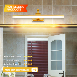 Luminaire de salle de bain LED doré avec bras articulé réglable pour lavabo - Product Image 2