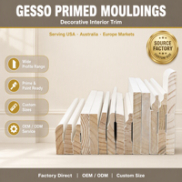 Moulures en bois massif durables pour la décoration intérieure avec couche de base en gesso, vendues directement par l'usine YMTC