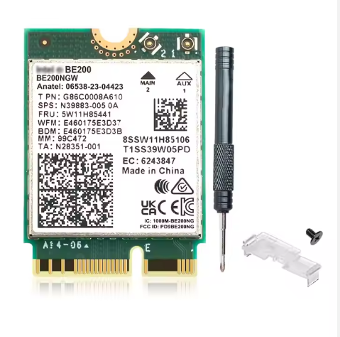 WiFi 7 BE200 BE200NGW M.2 WiFi Card BT5.4 802.11BE Tri-Band 8774Mbps WiFi 7 Wireless Laptop Adapter for PC Windows11/10