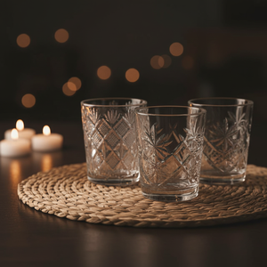 Lot de verres à shot contemporains gaufrés écologiques – Mini-gobelets en <span class=keywords><strong>verre</strong></span> taillé à 3 motifs pour whisky, tequila, spiritueux (vente en gros) - Product Image 5