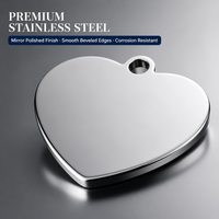 Étiquettes en métal en forme de cœur personnalisables, gravure au laser, breloques en acier inoxydable pour cadeaux promotionnels