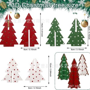 Wooden <b>Christmas</b> <b>Tree</b> Ornaments <b>Mini</b> Solid Wood Painted Tiered Decor Home <b>Christmas</b> Decoration - Product Image 3