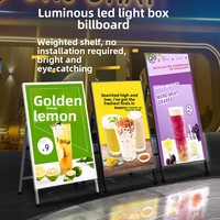Boîte lumineuse LED verticale extractible, panneau publicitaire extérieur autoportant éclairé, affichage personnalisé pour salon de thé au lait