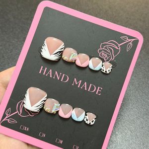 TSZS 10Pcs Luxury Handmade Press on <strong>Toenails</strong> Y2K Style <strong>Short</strong> Square Full Cover Nude <strong>Acrylic</strong> False <strong>Toenails</strong> for Girl Summer - Product Image 5