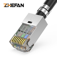Câble réseau Ethernet ZHEFAN Utp Ftp 8 broches 8p8c modulaire Cat 7 Rj 45 passe à travers la prise Cat7 prise Rj45 connecteur