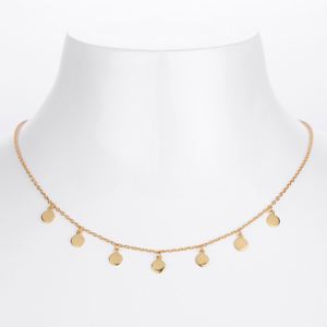 Collar con Colgante de Disco Pulido de Plata de Ley S925, Joyería Fina Minimalista en Capas para Mujer, Uso Diario - Product Image 3