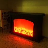 Lanterne de cheminée LED à flamme, alimentée par USB et piles, lumière de feu sans flamme pour la décoration de la maison, ornements de Noël