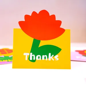 Cartões de presente personalizados com 4 cores impressos offset para o Dia dos Professores, cartões de presente de agradecimento com envelopes, com estampa fofa