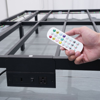 Lit en fer forgé suspendu sur mesure, multi-tailles, simple, avec éclairage et télécommande, 2 mètres, pour chambre à coucher
