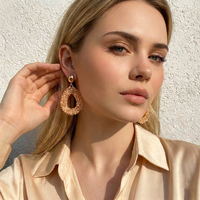 Boucles d'oreilles pendantes en forme de goutte d'eau, en cristal facetté tissé à la main, style bohème, en acier inoxydable, hypoallergéniques, pour elle