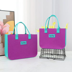 Bolsa de Compras Plegable Reutilizable de Fieltro con Asa de Tela No Tejida y Correa para el Hombro, Ideal para Almacenamiento en el Hogar y Publicidad Exterior - Product Image 2