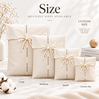 Pochette en toile de coton naturel avec ruban imprimé, logo personnalisé, sac cadeau pour bijoux et cosmétiques, réutilisable, écologique, recyclable, artisanat personnalisé