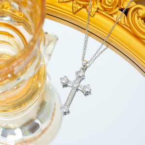 Phong Cách 18K Vàng Thép Không Gỉ Chuỗi Zircon Punk Chữ Thập Vòng Cổ Giản Dị Đảng Lễ Hội Kitô Giáo Món Quà Hoàn Hảo - Product Image 4