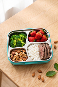 Boîte à lunch pour enfants en acier inoxydable 304, conteneur alimentaire bento écologique avec joint en silicone, boîte à goûter étanche pour étudiants - Product Image 3