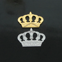 Autocollant de badge d'emblème de coffre de voiture en métal 3D de luxe argent or, logo de couronne VIP, pour la décoration de voiture, moto, vélo