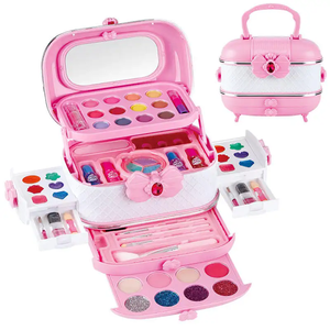 Nouveau kit de maquillage pour enfants <span class=keywords><strong>valise</strong></span> portable <span class=keywords><strong>fille</strong></span> semblant jouer bricolage cosmétiques kits de maquillage - Product Image 1