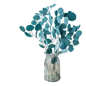Il mazzo di fiori artificiali ideale all'ingrosso 2022 ha conservato le foglie di eucalipto secche tocco reale per gli eventi di nozze della decorazione domestica di DIY