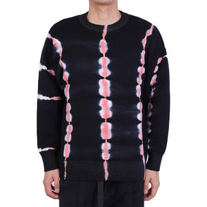 Suéter personalizado con logotipo OEM y ODM para hombre, jersey de cuello redondo de manga larga teñido con lazo, prendas de punto, suéter de diseñador de punto superior personalizado para hombre - Product Image 1