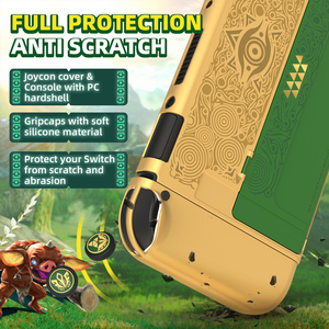 Nouvelle conception, étui de protection doré-vert de qualité supérieure, compatible avec la console OLED, accessoires de jeu, Switch The Legend of Zelda - Product Image 4