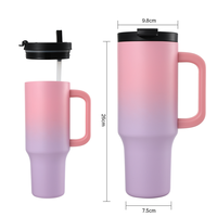 Em Estoque: Copo Térmico de Aço Inoxidável 40oz com Tampa 2 em 1 e Alça, Isolamento a Vácuo de Parede Dupla para Viagem, Caneca para Água Gelada com Caixa Branca