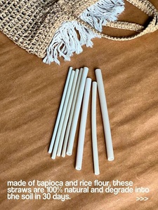 Pailles à boire écologiques en farine de riz de 13 mm, comestibles, biodégradables, extra larges, pour les boissons au thé à bulles, les boissons Boba, le thé au lait - Product Image 2