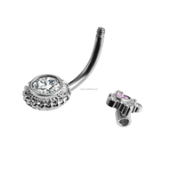 Bijoux de piercing corporel tendance en acier inoxydable pour femme, anneau de nombril à pression pour mariage et fiançailles