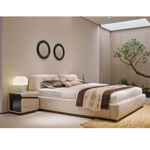 Modular <strong>Bed</strong> <strong>Blocks</strong> Natural Fabrics Floor-level <strong>Bed</strong> Design a Must-have for a Quiet and Luxurious Villa Master Bedroom - Product Image 3