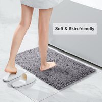 Tapis de bain shaggy de bonne qualité, antidérapant, en chenille, pour salle de bain, tapis de douche