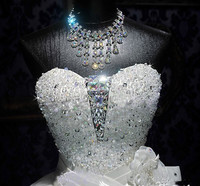 Magnifiques Robes de Mariée à Perles Lourdes, en Dentelle, Robes de Princesse pour Femmes
