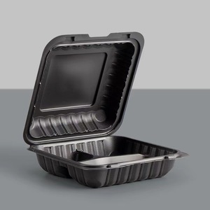 Printed Logo Eco Friendly Food Grade Square Small Fast Food Packaging Plastic Lunch Boxes