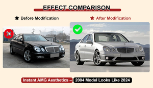 Bộ bodykit E-Class <span class=keywords><strong>W211</strong></span> cho xe Benz Mercedes, bộ nâng cấp chuyển đổi thành AMG63, bộ body kit, cản trước sau, ốp sườn xe, dành cho xe đời 2004-2008 - Product Image 4