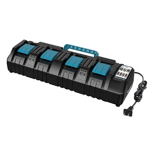 Cargador Rápido de 4 Puertos y 18 V <span class=keywords><strong>DC18SF</strong></span> para Makitas BL1830 BL1430, Cargador DC18RC DC18RD 14.4V-18V LXT para Baterías de Herramientas Inalámbricas de Litio - Product Image 1