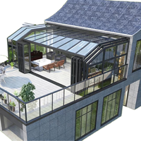 Portes coulissantes doubles modernes en aluminium et verre feuilleté trempé, à énergie solaire, écoénergétiques et étanches pour hôtels et villas