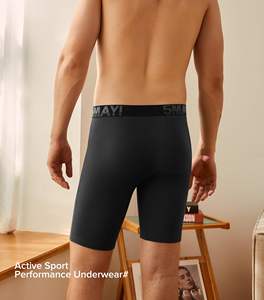 <span class=keywords><strong>Boxer</strong></span> da <span class=keywords><strong>Uomo</strong></span> Personalizzati a Gamba Lunga, Taglie Forti, Traspiranti, in <span class=keywords><strong>Cotone</strong></span> Morbido e Confortevole, <span class=keywords><strong>Senza</strong></span> <span class=keywords><strong>Cuciture</strong></span>, per Fitness - Product Image 3