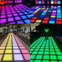 Jeu laser 'Le sol est du lave' avec écran de jeu LED 30x30 cm, grille lumineuse interactive, jeux actifs et grille de danse LED au sol