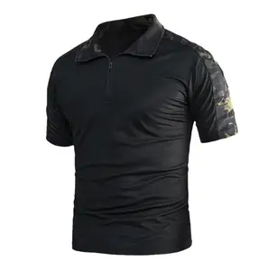 Summer Men's Camo Quick Dry Tactical Polo Shirts Casual Uniform Short Sleeve Shirt
