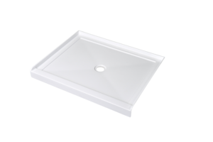 Bandeja de inodoro de ducha acrílica personalizada antifugas de un solo umbral sin cubierta de drenaje - Product Image 2